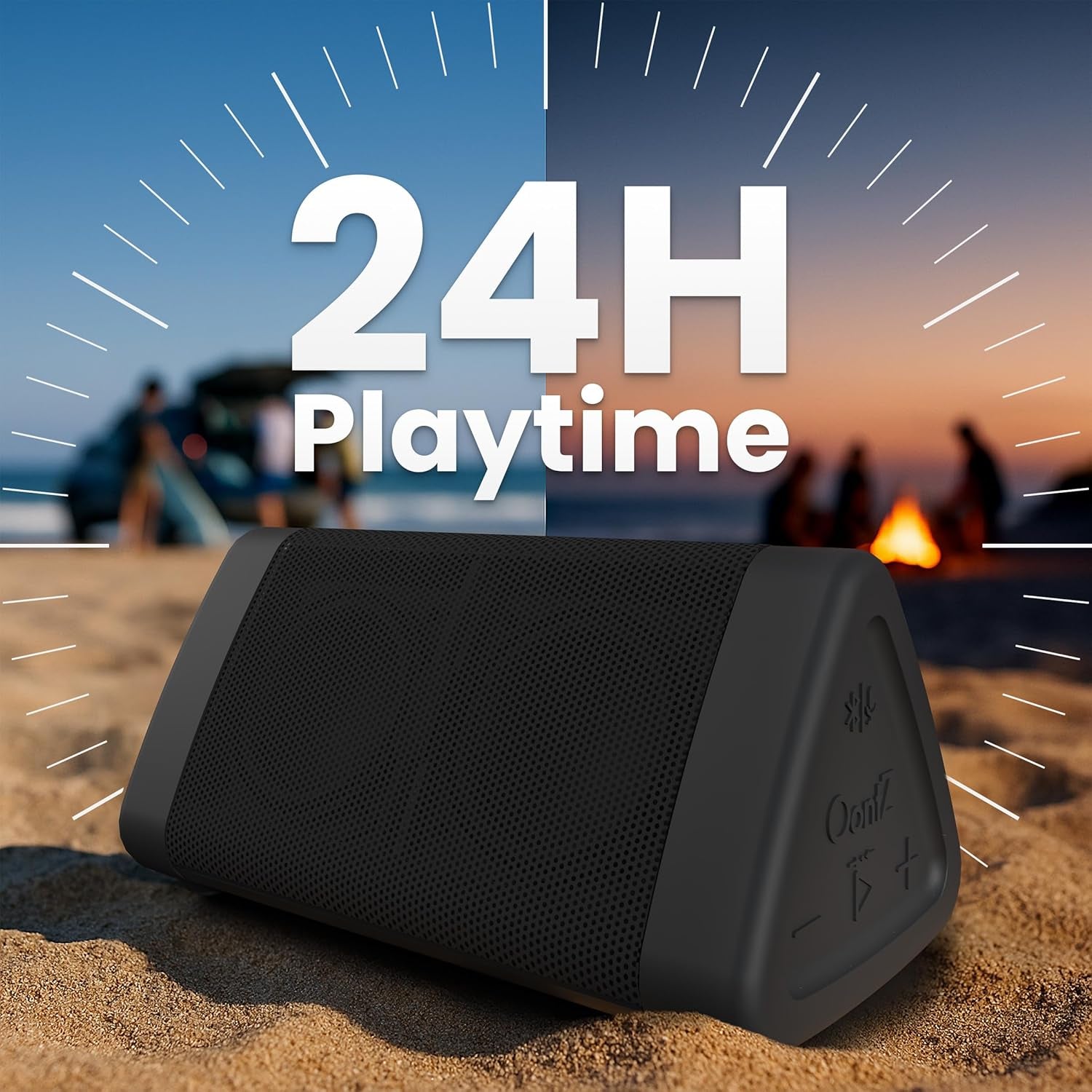 Oontz Angle 3 Bluetooth Speaker, up to 100 Ft Wireless Range, Portable Speaker for Iphone, Android Phones, Louder Volume, Crystal Clear Sound, Rich Bass, IPX5 Portable Bluetooth Speaker (Black)